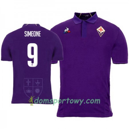 Koszulka ACF Fiorentina Simeone 9 Domowe Koszulki Piłkarskie 2018-2019 Krótki Rękaw